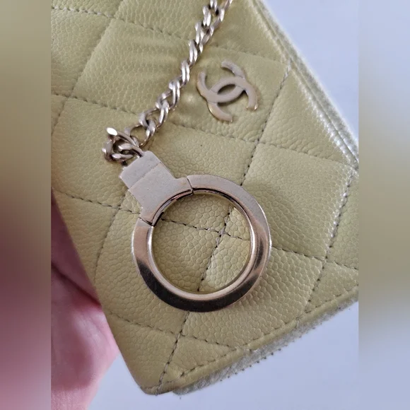 Chanel Yellow Caviar Coin Key Case Pouch - Picture 3 of 11